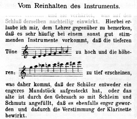 Reinhalten der Klarinette