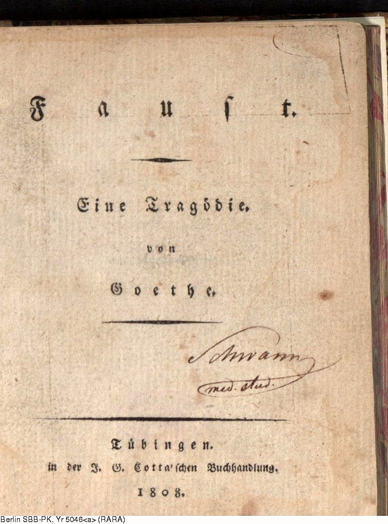 1808: Goethe, Faust, Seite 1