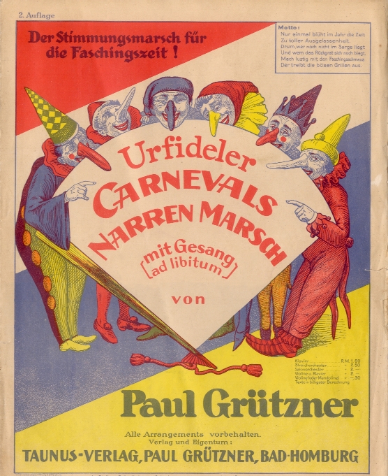 Urfideler Carnevals-Narrenmarsch, Titelbild